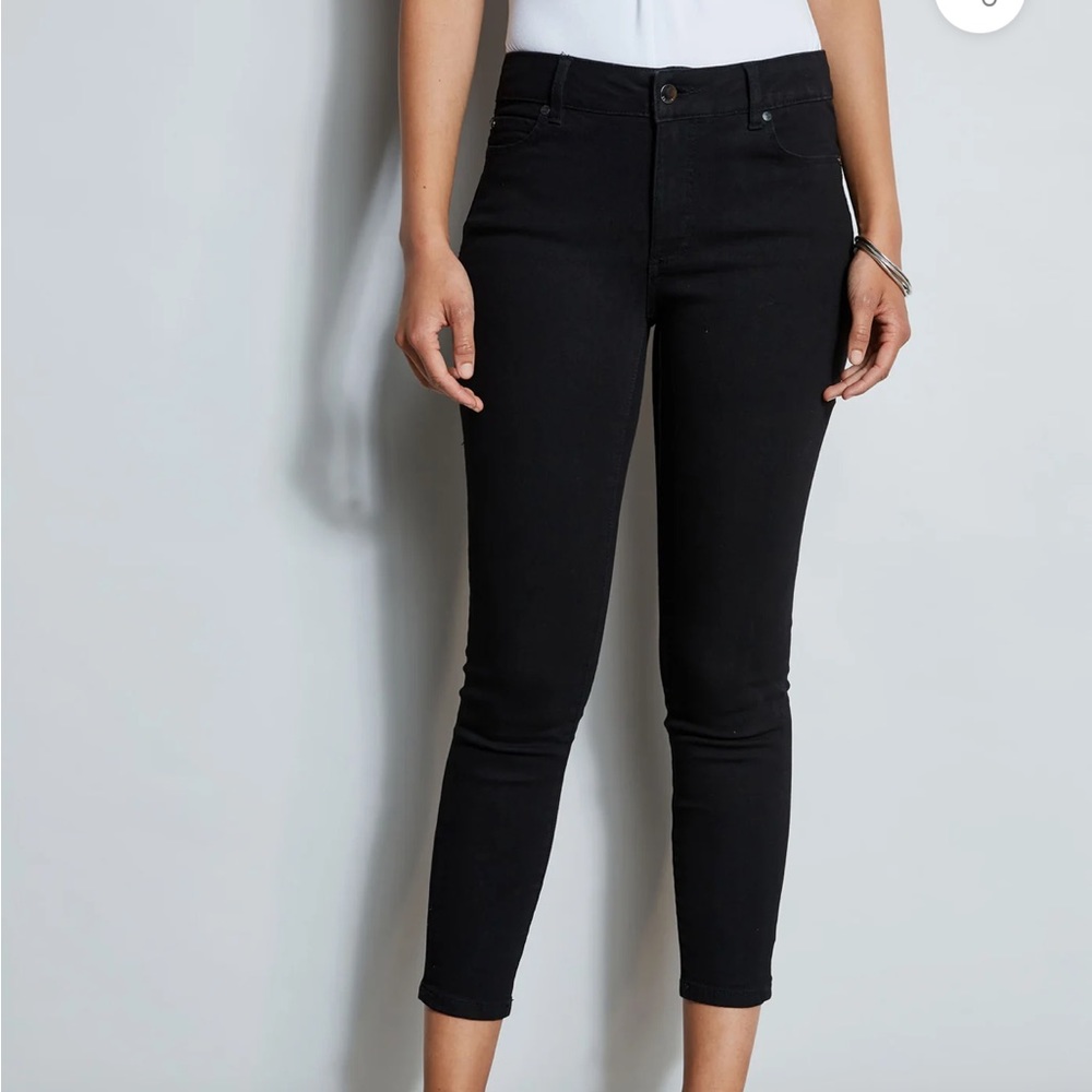 TAHARI Kelly Mid-rise Skinny Black Jeans